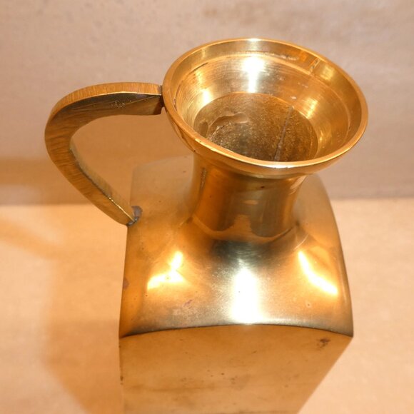 SQUARE SOLID BRASS VASE/ DECORATIVE PIECE - Picture 2 of 3